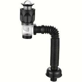 Resim Pratik Seçim! Paslanmaz Çelik Lavabo Gideri, Koku İzolasyonu için Geri Çekilebilir ve Uzatılabilir Koku Geçirmez Kapaklı Tasarım 