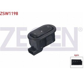 Resim Opel Astra G - Zafıra A 98-05/ Merıva A 03-10 Cam Açma Anahtarı Tekli 4 Pin Yatay Soketli 93350571 