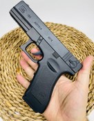 Resim Glock Modeli Gerçekboyutta Metal Siyah Tabanca Çakmak /standlı 