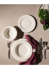 Resim Madame Coco Relief 6 Kişilik 24 Parça Yemek Takımı - Beyaz/gümüş Yset0000000042 