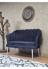 Resim Zafir İkili İstiridye Beyaz Boyalı Sivriltme Ayak Çay Seti Koltuk Tekli Berjer , İkili Berjer Koltuk Füme 