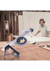 Resim Vkemall Ahşapçılık Ölçüm Seti: 3'lü Çok Fonksiyonlu Çelik Cetvel - 0-300mm, İmperial/metrik Ölçek, 180 Derece Protraktör, Anti-çelik 