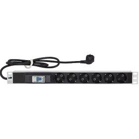 Resim 19" 6'Lı (Dın49440) Priz Tek Sigortalı - Kablolu 
