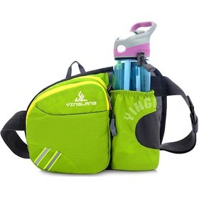 Resim Qingmipy Yeşil Spor Bel Çantası, Nylon Materyal, Su Şişesi Cebi, Koşu Dağcılık Bisiklet İçin, Hafif Ve Konforlu, Unisex Yeşil 