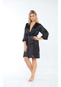 Resim Sistina Bayan Siyah Saten Sabahlık 14000 Siyah 