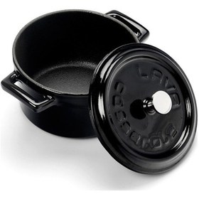 Resim Lava Döküm Mini Tencere Çap Ø 10 Cm. Trendy Serisi - Siyah Siyah 