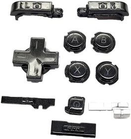 Resim Valley Of The Sun Yeni Siyah Renk 3DS Ekstra Düğmeler Seti 11 Parça Değiştirme, Nintendo Old 3DS Küçük Konsol, ABXY / D-Pad / L R Sol Sağ Omuz / Güç / Ses / 3D Anahtar Düğmesi Aksesuarları 