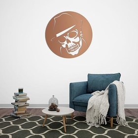 Resim Şapkalı Gizemli Kafatası - Kalın İç Mekanlar için Gotik Metal Duvar Sanatı (Bronz, 27.5x27.5(70x70 cm), Boyut/Renk) 