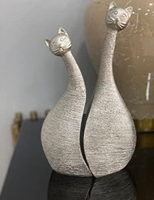 Resim İkili Kedi Biblo GÜMÜŞ RENK 