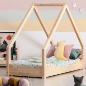 Resim MiniWood Yakut Montessori Yatak Çocuk Yatak Bebek Karyola 