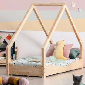 Resim MiniWood Yakut Montessori Yatak Çocuk Yatak Bebek Karyola 