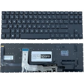 Resim Notespare Hp ile Uyumlu Omen 15-ek0000nt (3A692EA), 15-ek0001nt (3A693EA) Klavye RGB Işıklı Siyah TR 