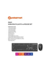 Resim Polosmart PSK11 Kablosuz Q Klavye Mouse Set 