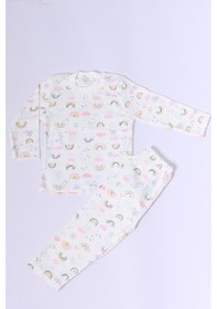 Resim Hçm Bebek Pamuk Pijama Takımı Tenkli Baskılı Bisiklet Yaka A2 Pembe 