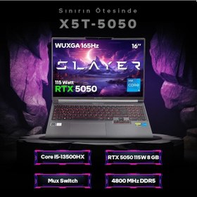 Resim Game Garaj Slayer X5T-5050-C8 i5-13500HX 16 GB 500 GB SSD RTX5050 16" Free Dos Dizüstü Bilgisayar 