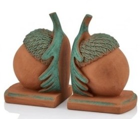 Resim Rustic Acorn Bookends, Nature-Inspired Book Stoppers, Oak Leaf Bookend Set, Woodland Home Decor, Acorn Bookends Set, Oak Leaf Bookends, Acorn Bookshelf, Oak Leaf Bookshelf - Object-19 