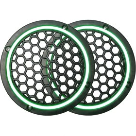 Resim L-Sound Neon Işıklı 16 cm Hoparlör ve Midrange Kapağı - 2 Adet - Yeşil 