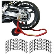Resim Gogo 8 Adet Michelin Motosiklet Ve Otomobil Uyumlu Michelin Lastik Yazısı Sticker Arma 