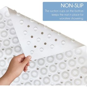 Resim Mainshop 2 Adet Kare Masajlı Vantuzlu Yapışır Silikon Banyo & Duş Kaydırmazı & Küvet Paspası 54x54 Cm M-150 Beyaz 