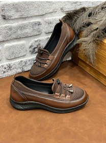 Resim Umut Ortopedik Taşlı Rahat Yumuşak Lioss Kadın Anne Ayakkabısı Taba 