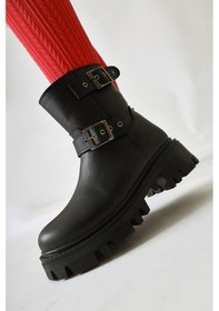 Resim Veneta Siyah Kemer Detaylı Bot 001 