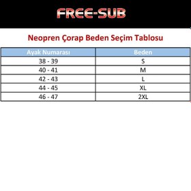 Resim Free-Sub 3mm Full Smooth Siyah Dalış Çorabı - S 
