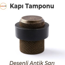 Resim Kapı Stoperi Tamponu Antik Sarı Vidalı Metal Tutacağı Tutucu Altı Kolu Stopu Takozu Sürgülü Kapı 