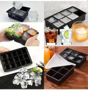 Resim Gaojunshop01 Siyah 15 Izgaralı Kapaklı Büyük Boy Esnek Buz Kalıbı Mutfak Parti Donmuş Gıda Saklama 