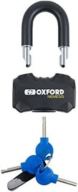 Resim Oxford LK472 Nemesis 16 mm Yuvarlak Bağlantı Zinciri ve Mandal Asma Kilit Motosiklet Kilidi, Siyah, 1,2 m 