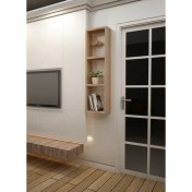 Resim Dekormer Design Kitaplık Meşe Renk Tek Duvar Rafı 