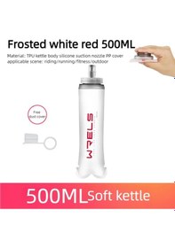 Resim Wrels Su Şişesi Katlanır Yumuşak Şişe Spor Su Şişesi Su Torbası Katlanabilir Red 500ml Red 500ml 
