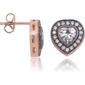 Resim Elmas Montürlü Kalp Küpe 