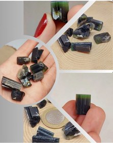 Resim Turmalin Taşı Koyu Yeşil Renk Verdelit Kütle Ham Parça 1.50-1.99 Gram Aralığı 54696 