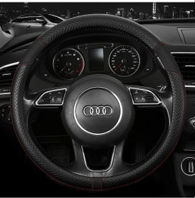 Resim Pu Deri Eklenmiş Araba Direksiyon Kapağı Nefes Alabilir Kaymaz 1 Adet 
