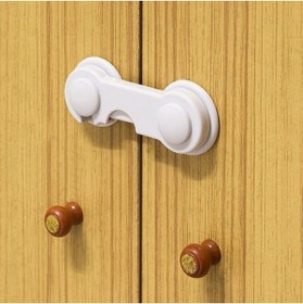 Resim SELFBUYSELL Bebek Çocuk Güvenliği Çekmece ve Dolap İçin Kendiliğinde Yapışkanlı Vidasız Kapak Kilidi (5324) 