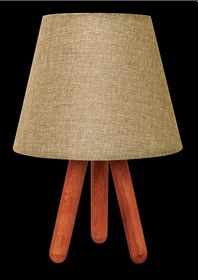 Resim Tripod Abajur Masa Lambası Kilim Kahverengi 