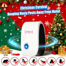Resim [Noel Karnavalı] Aile 4'lü Set, Böcek Kovucu - Ev, Mutfak, Ofis, Otel, Depo vb. Tüm Senaryolar İçin Uygun, Sivrisinek, Hamam Böceği, Fare, Haşere Kontrolü İçin Güçlü, Sessiz ve Enerjisi Az. 