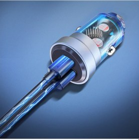 Resim Kosona Usb C Araç Şarj Cihazı Pd30w+qc18w, 2 Port Usb+type-c , 12-24v Giriş, Siyah/gümüş Abs Malzeme 