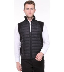 Resim Uniprom Erkek Şişme Yelek Su Ve Rüzgar Geçirmez Ray Desen Siyah 