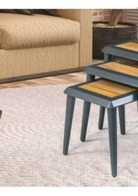 Resim Zigon Osm Çerçeve Model Sehpa Parlak Ceviz Gri Ahşap Kayın Torna Ayak El Yapım 