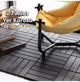 Resim Porsima 1066 27li Bahçe Balkon Teras Zemin Döşemesi Karosu Antras 