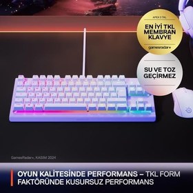 Resim SteelSeries Apex 3 TKL RGB Suya ve Toza Dayanıklı Türkçe Gaming Klavye – Lila 