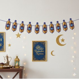 Resim My Paper Craft 140 x 17 cm Ramazan Dekoratif Mavi Kandil Süs - Ramazan Duvar ve Asma Dekoru 