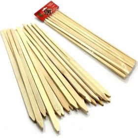 Resim Royaleks Group Bambu Adana Kebap Şişi Ahşap 25 Adet Yassı Çöp Şiş Kebap Şişi 30 cm 