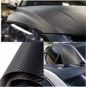 Resim Siyah Karbon Kaplama Folyo - Hava Kanallı 152Cm X 20Cm 