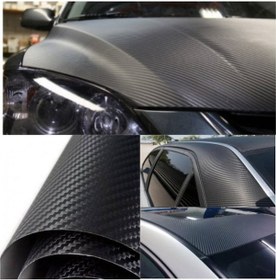 Resim Siyah Karbon Kaplama Folyo - Hava Kanallı 152Cm X 20Cm 