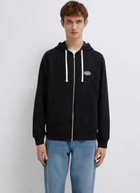 Resim Mavi Logo Baskılı Fermuarlı Sweatshirt 0S10557-900 