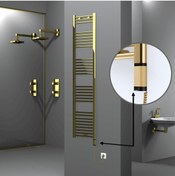 Resim Radiva Haiti Elektrikli Havlupan 300 Watt 400x1800 Düz Altın Renkli (oned On/off Termostatlı) Sağ 