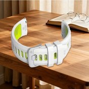 Resim Cloud011 Garmin Venu Forerunner 22mm Hızlı Çıkarılabilir Beyaz Yeşil Spor Bileklik Kayışı 