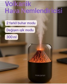 Resim Store Volkanik Hava Nemlendirici Led Buhar Makinesi 7 Renk Değişkenli 